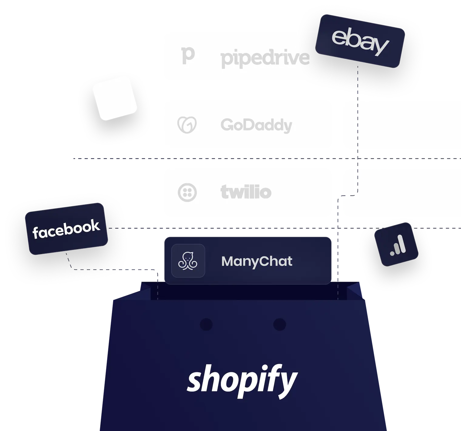 Flowops hero image with a list of software